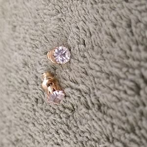 Classic rhinestone glass gold tone earrings